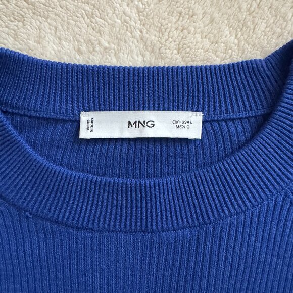 MNG (Mango) Fine Ribbed Cashmere Blend Sweater - Picture 3 of 4